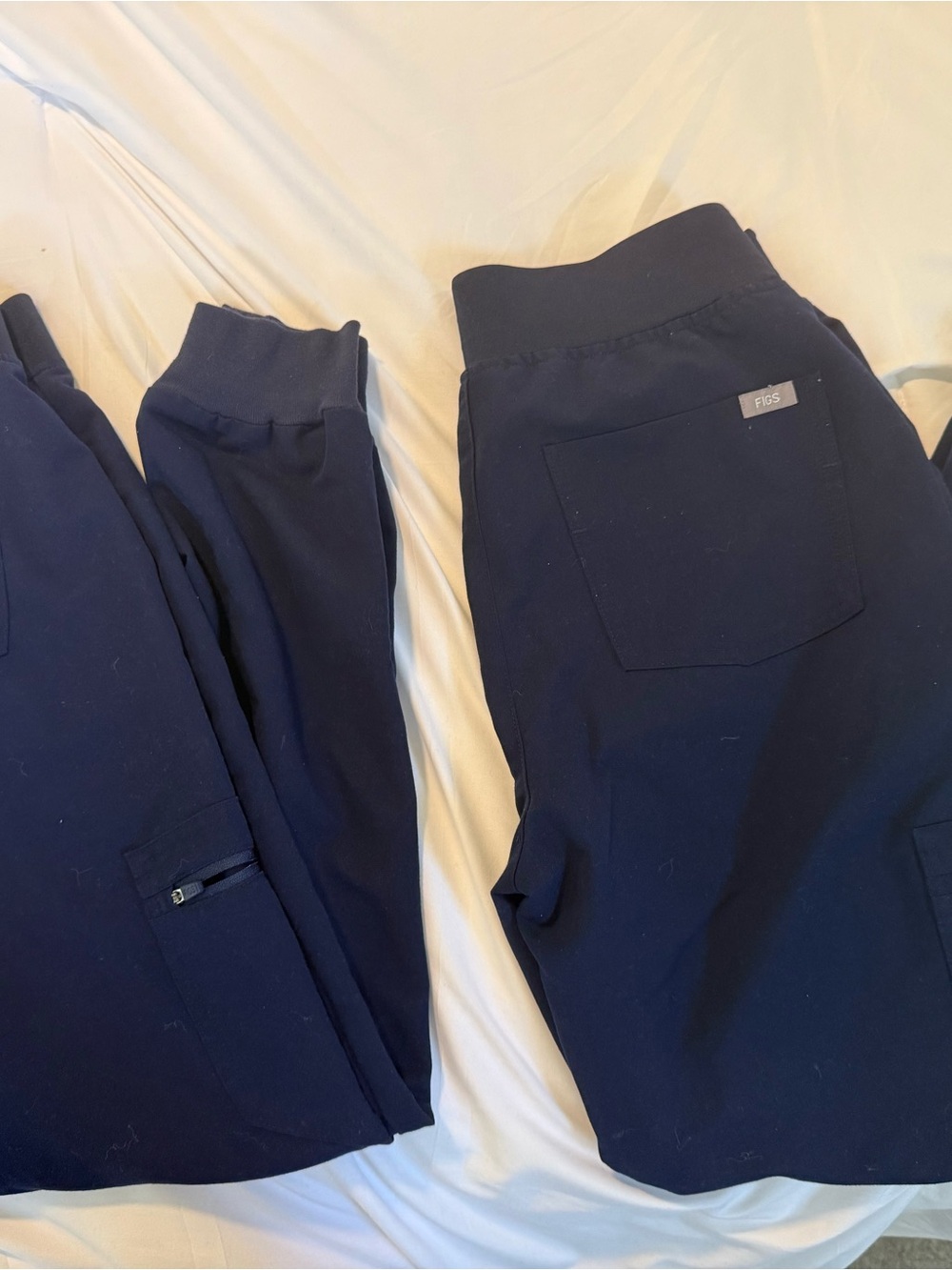 (2) FIGS Bundle Technical Scrub Jogger Pants Cargo Pockets Elastic Waist